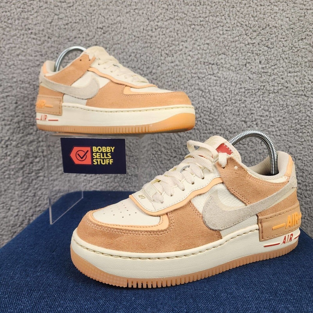 Nike Women9s Air Force 1 Shadow Sneakers in Peach & Cream